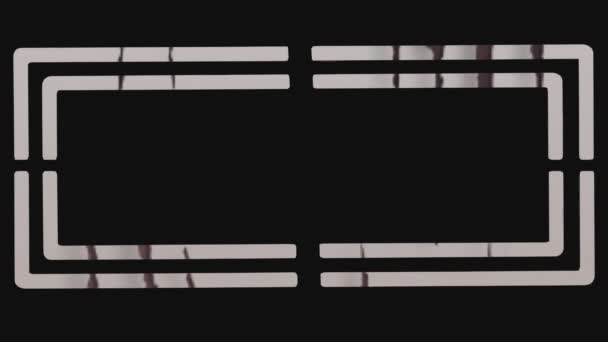 Анимация Абстрактный Черный Фон Неоновыми Линиями Кадров Мигают Исчезают — стоковое видео
