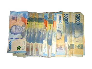 Malezya para banknotları beyaz bir arkaplanda izole