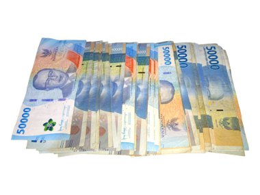 Malezya para banknotları beyaz bir arkaplanda izole