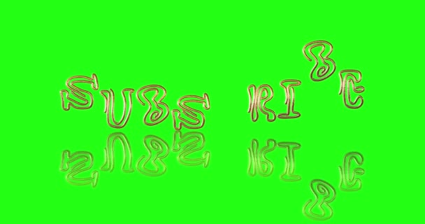 Abonați Scris Mână Textură Strălucitoare Aur Umbră Reflectorizantă Ecran Verde — Videoclip de stoc