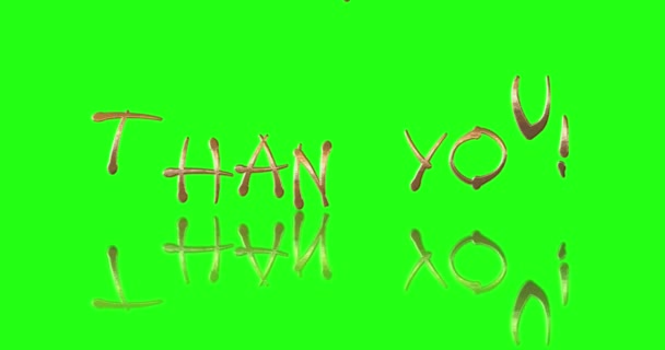Дякую Вручну Написано Блискучою Розкішною Золотою Текстурою Відбиттям Тіні Зеленим — стокове відео