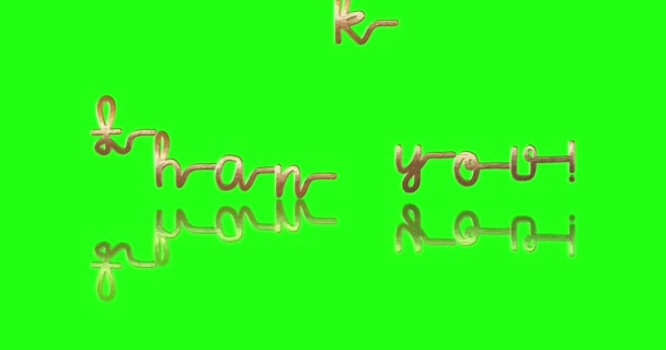 Krom Anahtar Yeşil Ekranlı Yazısı Için Teşekkürler Kinetik Tipografi Animasyon — Stok video