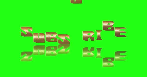 Підписати Слово Сяючою Розкішною Золотою Текстурою Тіні Відображення Зеленим Екраном — стокове відео
