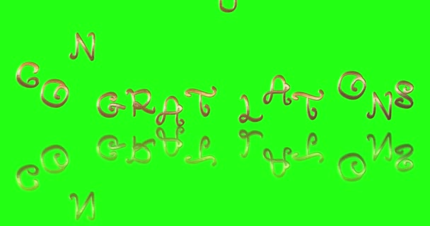 크로마 스크린을 빛나는 호화스러운 짜임새 그리고 그림자를 Handwritten 타이포그래피 애니메이션 — 비디오