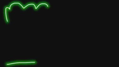 Teknoloji arka planı için neon animasyon, yatay çerçeve sonsuz döngü renkli neon. 4k neon sembolü arkaplan