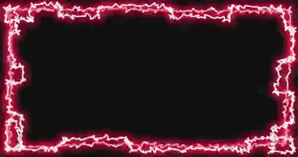 Animazione Neon Sfondo Tecnologia Cornice Orizzontale Infinito Ciclo Colorato Neon — Video Stock