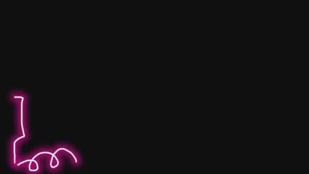 Неоновая Анимация Технологического Фона Горизонтальная Рамка Бесконечная Петля Красочный Неон — стоковое видео