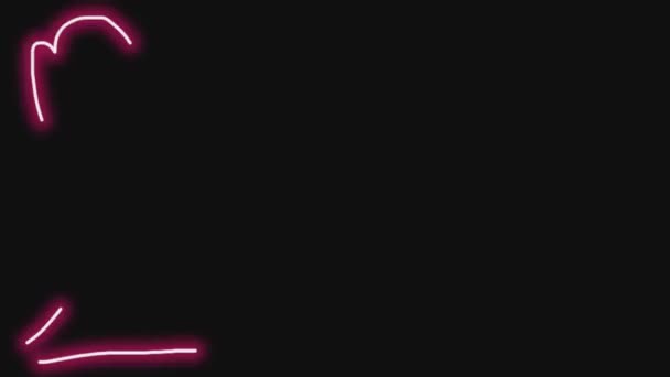 Neonowa Animacja Tła Technologicznego Pozioma Ramka Nieskończona Pętla Kolorowy Neon — Wideo stockowe