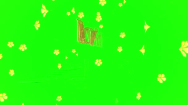 Animovaný Text Miluji Navždy Zeleném Pozadí — Stock video