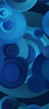 Dairesel şekilli kaliteli mavi arkaplan tasarımı. Dijital iş afişi için süslü dikey şablon, çağdaş resmi davet, kupon, prestijli hediye çeki.