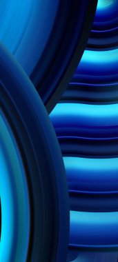 Pürüzsüz eğri çizgileri olan kaliteli mavi arkaplan tasarımı. Dijital iş afişi için süslü dikey şablon, çağdaş resmi davet, kupon, prestijli hediye çeki.