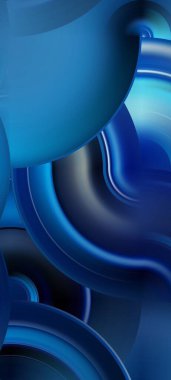 Pürüzsüz eğri çizgileri olan kaliteli mavi arkaplan tasarımı. Dijital iş afişi için süslü dikey şablon, çağdaş resmi davet, kupon, prestijli hediye çeki.