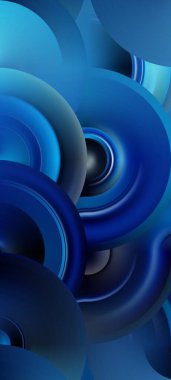 Pürüzsüz eğri çizgileri olan kaliteli mavi arkaplan tasarımı. Dijital iş afişi için süslü dikey şablon, çağdaş resmi davet, kupon, prestijli hediye çeki.