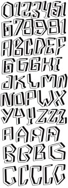 Alfabe harfleri, pürüzsüz desen