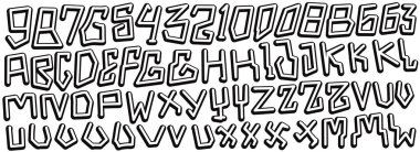 Alfabe ve sayıların vektör kümesi