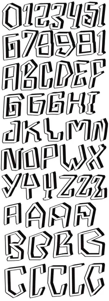 Alfabe harfleri, pürüzsüz desen