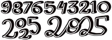 9 'un numarası, vektör illüstrasyonu