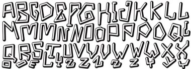 Vektör el çizilen harf.