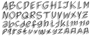 El yazısı harfleri, izole edilmiş.