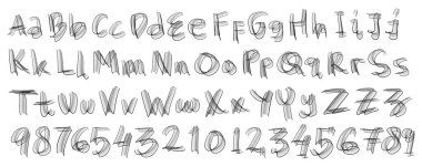 vektör el alfabesi çizildi.