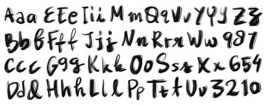 vektör alfabe elle çizilmiş