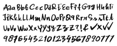 vektör alfabesi harfleri ayarlandı