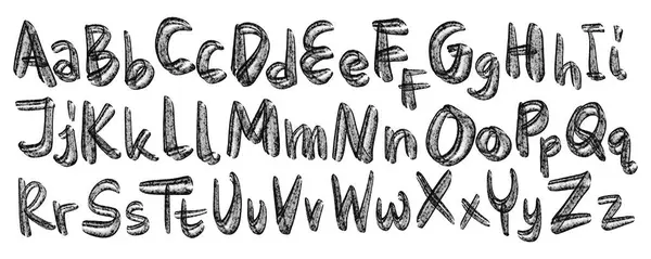 Vektör alfabesi. el çizimi harfler.