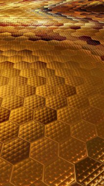 Bal yüzeyi olan bal peteği, 3 boyutlu.