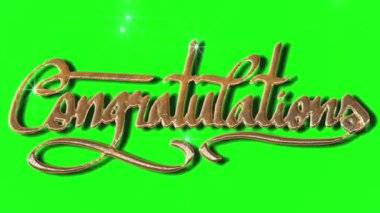 Konfeti ve yeşil kurdeleli altın renginde 