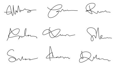 El çizimi harfler, vektör illüstrasyonu