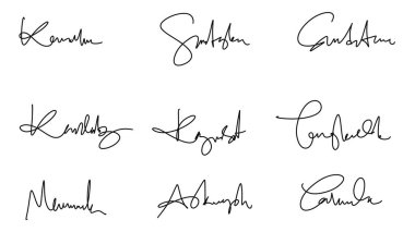 vektör kaligrafi seti. El çizimi kaligrafi. El yazısı harf tipografisi.