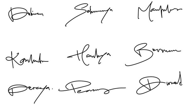 набор рукописных каллиграфических надписей, чернильных иллюстраций