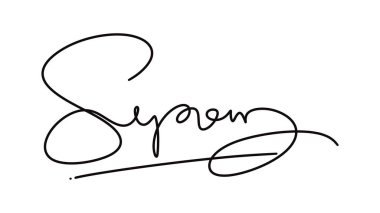 Beyaz arkaplanda el yazısı harfi.