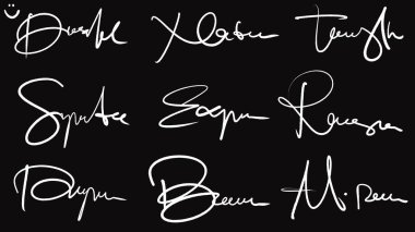 Siyah kaligrafik yazı dizisi.