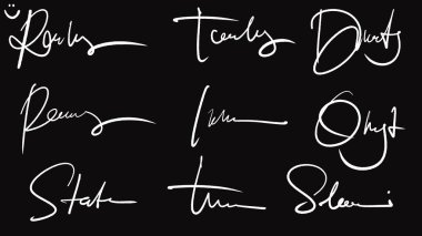 Vektör el yazısı mürekkep harfleri kümesi.