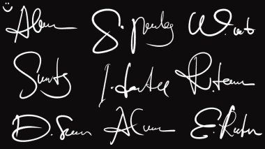 vektör kaligrafisi siyah arkaplan üzerine ayarlandı.