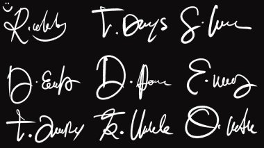 El yazısının vektör kümesi. El çizimi harfler.