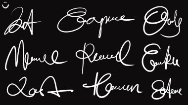 Tasarımınız için el yazısı kaligrafik tasarım öğeleri seti. Beyaz arkaplanda vektör illüstrasyonu.