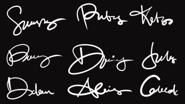 vektör el yazısı harf seti