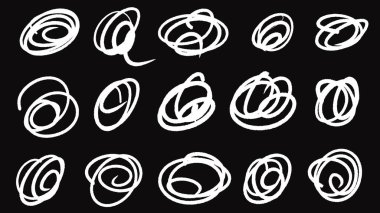 Elle boyanmış mürekkep şekillerinin vektör kümesi.