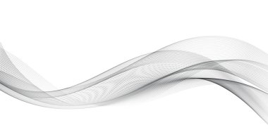 Soyut Arkaplan, Şeffaf Dalgalı Çizgiler. Kara Duman Dalgası. Gradyan Dalgalı Çizgiler. Vektör illüstrasyonu.