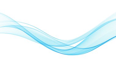 Soyut Arkaplan, Şeffaf Dalgalı Çizgiler. Mavi Duman dalgası. Gradyan Dalgalı Çizgiler. Vektör illüstrasyonu.