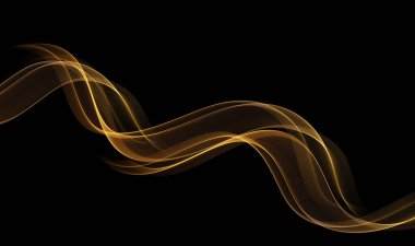 Soyut altın dalgası. Davetiye ve tebrik kartı için arka plan. Mutlu Noeller ve mutlu yıllar BG. Vektör illüstrasyonu.