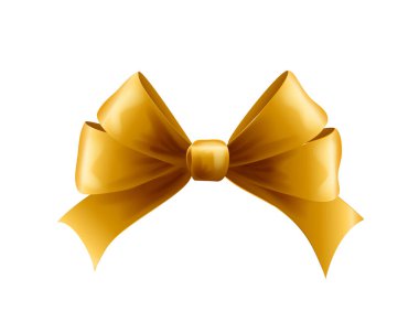 Şeffaf arkaplanda bulunan dekoratif altın kurdele. Vektör illüstrasyonu