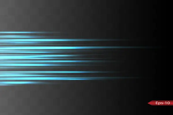 Rayon Laser Bleu Abstrait Transparent Isolé Sur Fond Noir Illustration — Image vectorielle
