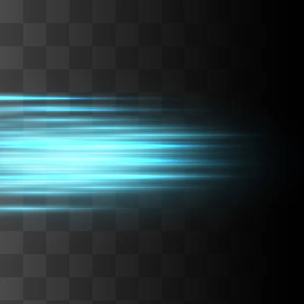 Abstrakt Blå Laserstråle Transparent Isolerad Svart Bakgrund Vektor Illustrationbelysningen Effekt — Stock vektor