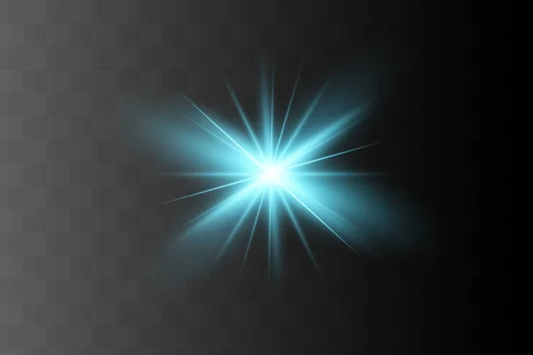 Efeito Luz Néon Vetorial Luz Azul Que Brilha Explode Bright — Vetor de Stock