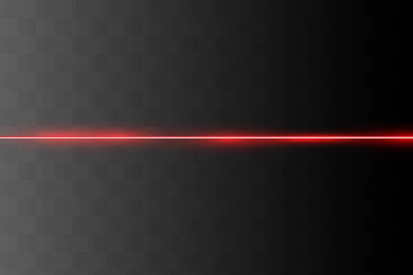 Abstraktní Červený Laserový Paprsek Průhledný Izolovaný Černém Pozadí Vektorová Ilustrace Stock Vektory