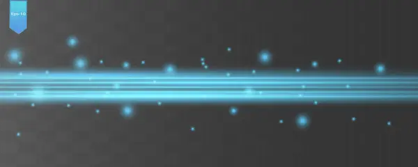 Rayon Laser Bleu Abstrait Transparent Isolé Sur Fond Noir Illustration — Image vectorielle