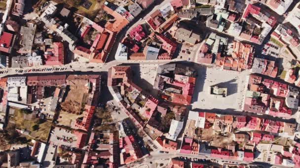 Tarnow Αγροτική Πολωνία Σταθερή Church Town Centre Timelapse Reinasscance Drone — Αρχείο Βίντεο